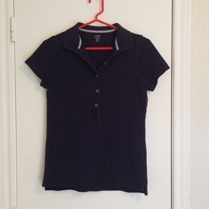 J Crew Navy Pique Polo style Sz M